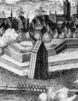 Żuraw. Tylny na widoku z 1734 r. 4. Mały Żuraw przy wadze żelaza (Z. Vogel, ok. 1790)