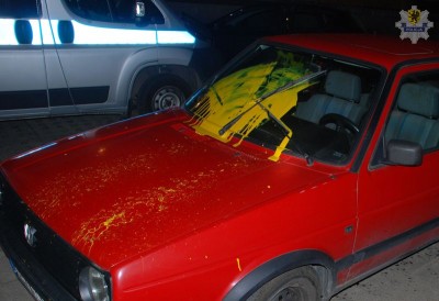 KPP Bytow policjanci zatrzymali wandala 04.09.2014r.