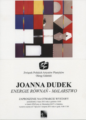 zaproszenie ENERGIA RÓWNAŃ_JOANN-A DUDEK 2015
