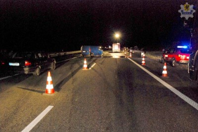 Starogard Gdański - wypadek na A1.ogólny widok miejsca wypadku