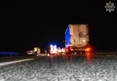 Starogard Gdański - wypadek na A1.służby pracują na miejscu zdarzenia