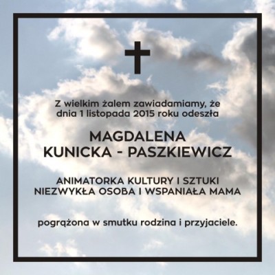 kunicka magda nekrolog